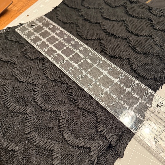 Guess Black Gatsby Lacey Fringe Bodycon Mini Dress with Scalloped Hem - Picture 8 of 11